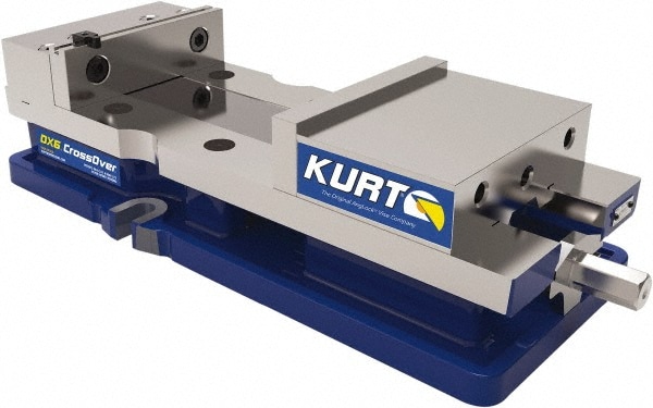 Kurt DX6 Machine Vise: 6" Jaw Width, 9" Jaw Opening, Horizontal, Stationary Base 