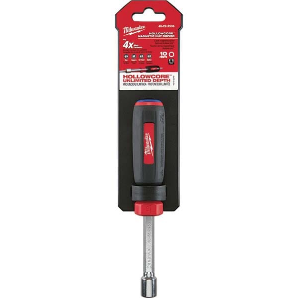 Nut Driver: Hollow Shaft, Comfort Hand Grip Handle, 10.85" OAL