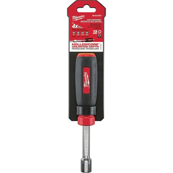 Nut Driver: Hollow Shaft, Comfort Hand Grip Handle, 10.85" OAL