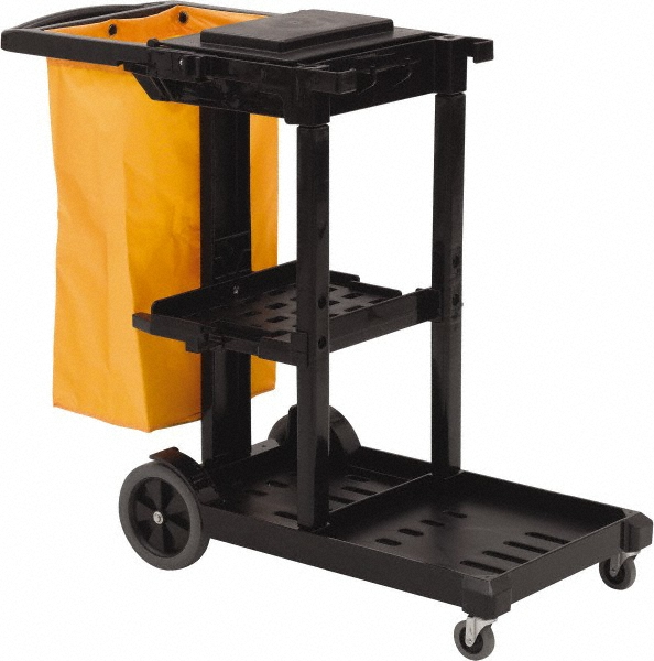 100 Qt Plastic Janitor Cart - 18-1/4" Width