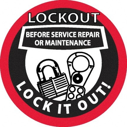LOTO Never Trust Always Verify Lockout Hard Hat Decals Signs, SKU
