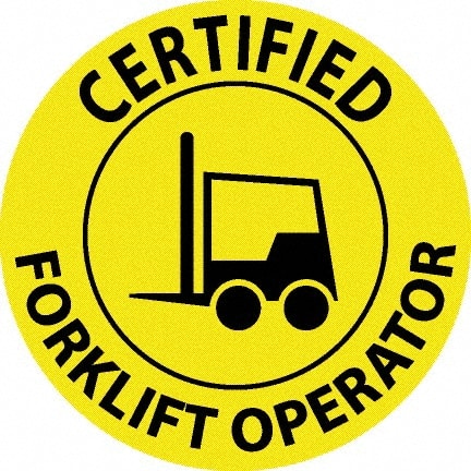 Nmc Pack Of 25 Certified Forklift Operator Hard Hat Labels 37666724 Msc Industrial Supply