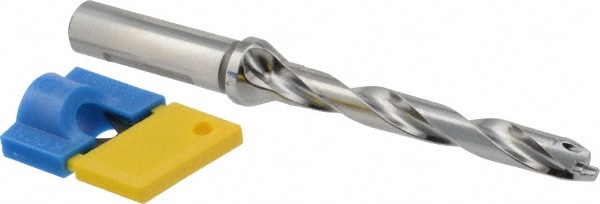 Iscar 3203208 Replaceable Tip Drill: 0.374 to 0.39 Drill Dia, 2.99" Max Depth, 0.5 Weldon Flat Shank Image