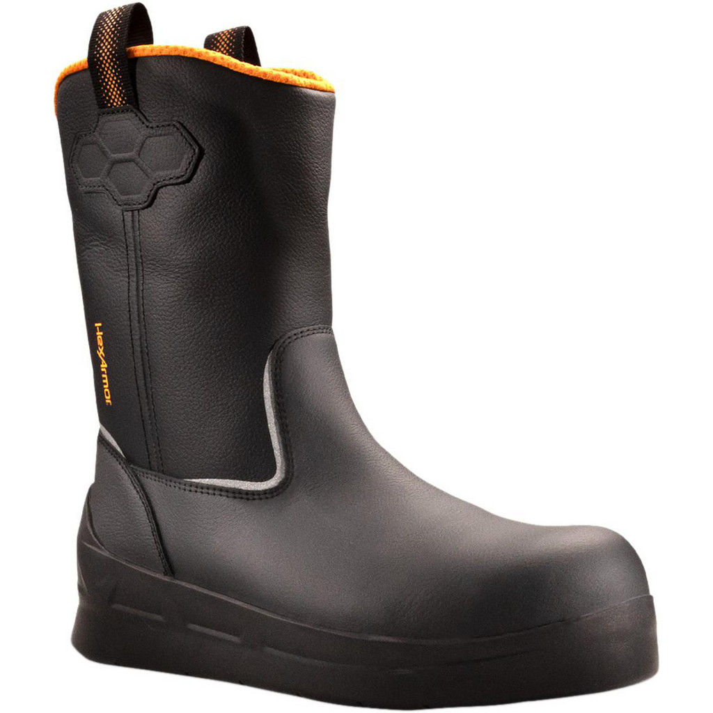 Hexarmor ® Work Boot: Size 9.5, Leather, Composite Toe, Safety Toe, Heat Resistant, Puncture Resistant & Water Resistant - Brown, Wide Width