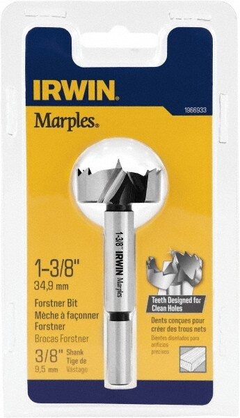 1-3/8" Uncoated Carbon Steel Forstner Drill Bit