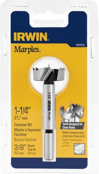 1-1/4" Uncoated Carbon Steel Forstner Drill Bit