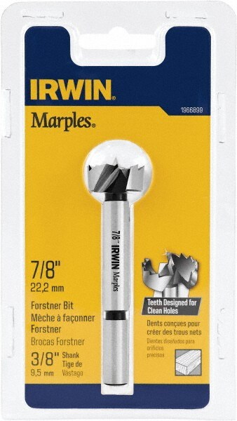 7/8" Uncoated Carbon Steel Forstner Drill Bit