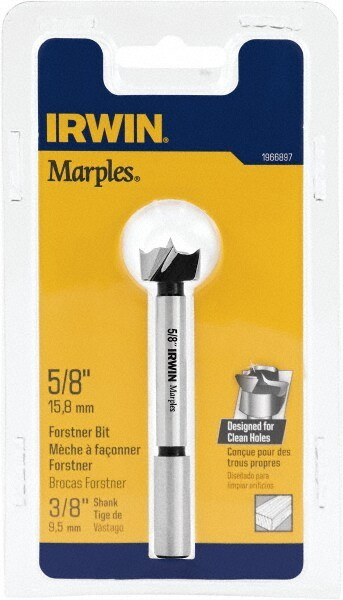 5/8" Uncoated Carbon Steel Forstner Drill Bit