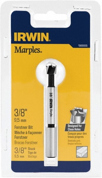 3/8" Uncoated Carbon Steel Forstner Drill Bit