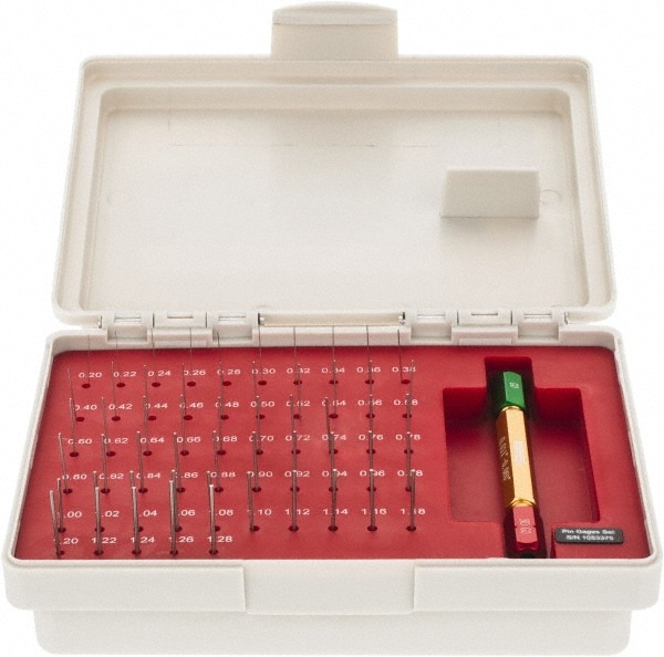 SPI 22-178-8 Class ZZ Plug Gage Set: 0.2 to 1.28 mm Range, 55 Pc Image