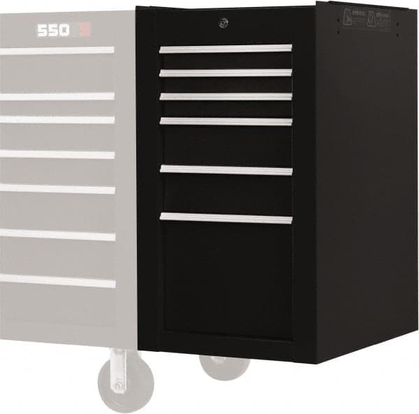 PROTO J551934-6BK-SC Side Cabinet: 6 Drawer, Black, Steel 