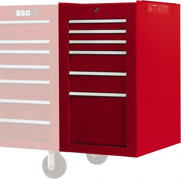 PROTO J551934-6RD-SC Side Cabinet: 6 Drawer, Red, Steel 