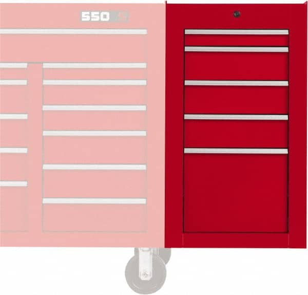 PROTO J551934-5RD-SC Side Cabinet: 5 Drawer, Red, Steel 