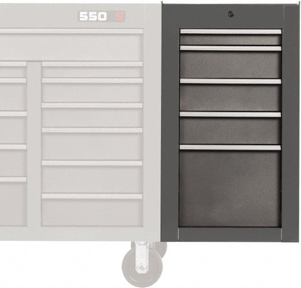 PROTO J551934-5DG-SC Side Cabinet: 5 Drawer, Gray, Steel 
