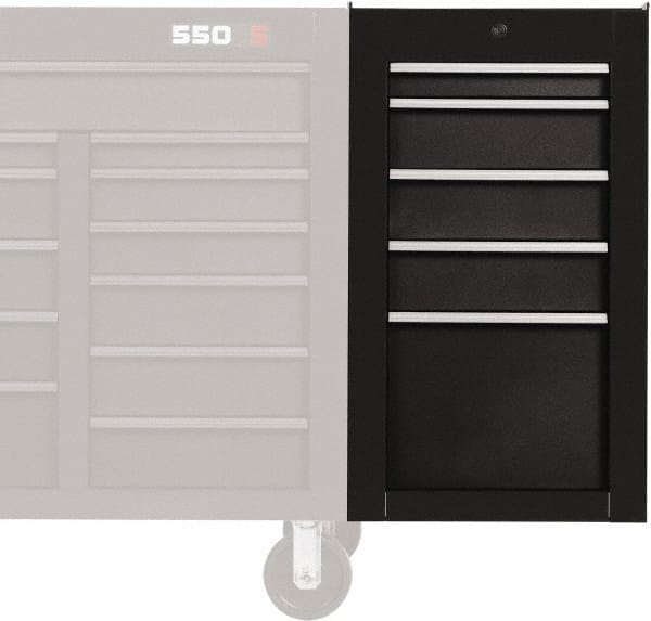 PROTO J551934-5DB-SC Side Cabinet: 5 Drawer, Black, Steel 