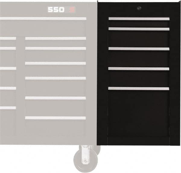 PROTO J551934-5BK-SC Side Cabinet: 5 Drawer, Black, Steel 