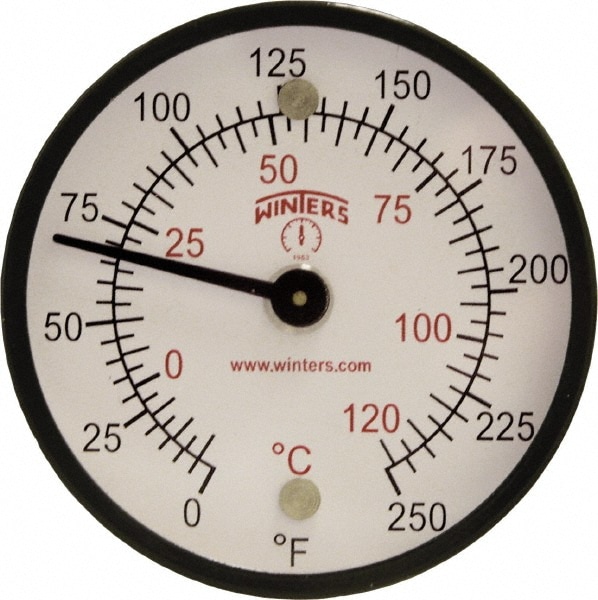 Surface Thermometers; Thermometer Type: Dual Magnet Mount ; Maximum Temperature: 250.00; 250.00C; 250.00F ; Temperature Accuracy: 12% ; Housing Material: Stainless Steel ; Lens Material: Glass ; Mount Type: Magnetic