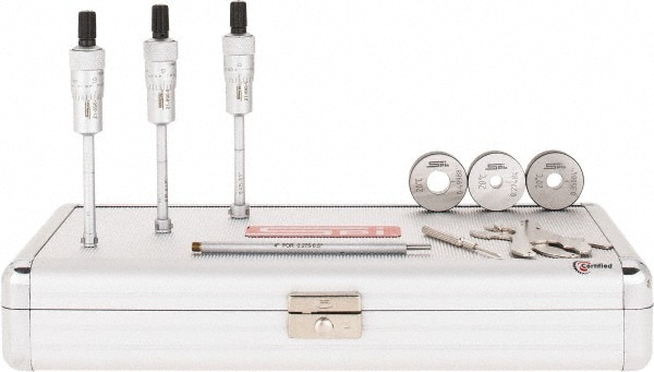 SPI CMS160726116 Mechanical Inside Micrometer Set: 0.275" Range, Chrome-Plated Image