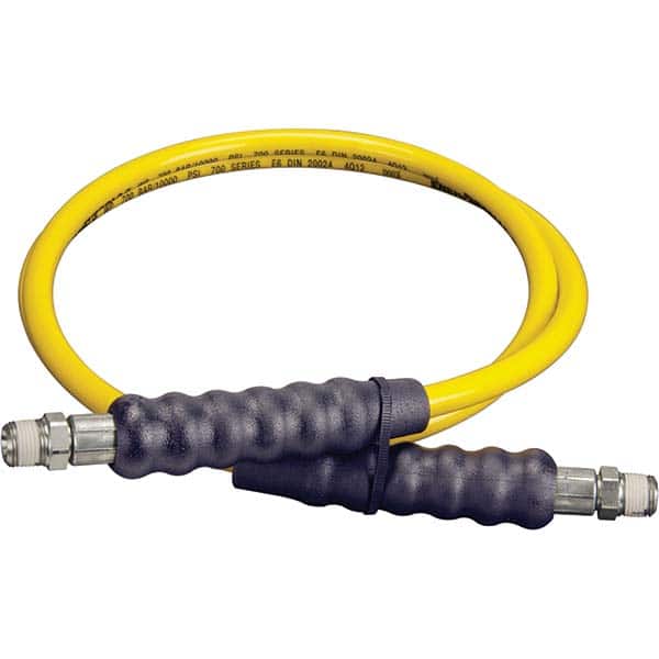 Enerpac H7206 Hydraulic Pump Hose: 1/4" ID, 6 OAL, Steel Wire Braid over Thermoplastic, 10,000 Max psi 