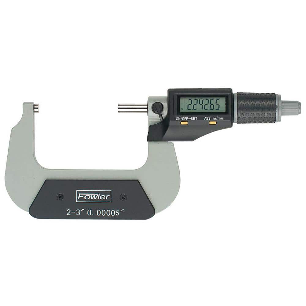FOWLER 54-870-003-0 Electronic Outside Micrometer: 3", Solid Carbide Measuring Face, IP54 