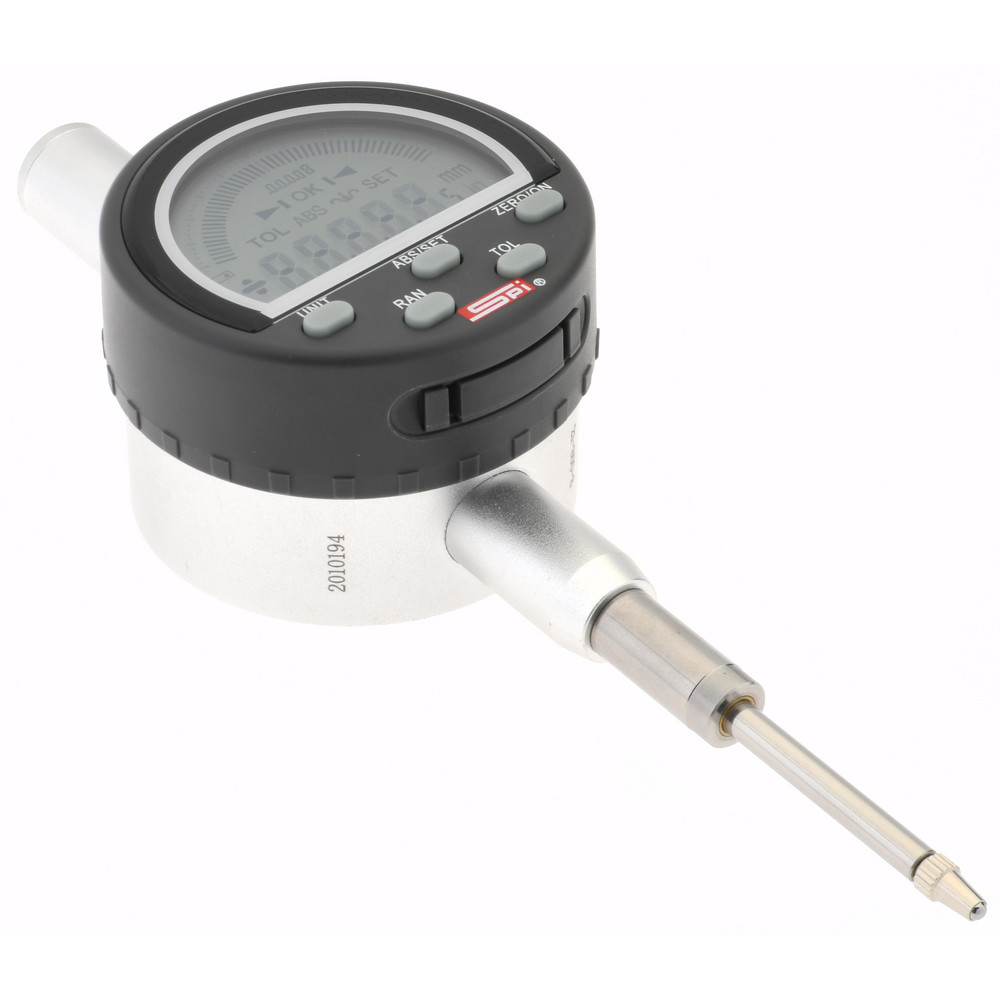 SPI Digital Electronic Drop Indicator 1" Max, 0.000600 in & 0.0150 mm Accuracy, Center Lug