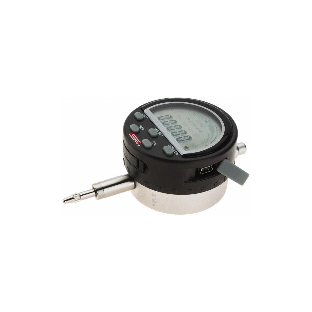 SPI Digital Electronic Drop Indicator 1/4" Max, 0.000300 in & 0.0060 mm Accuracy, Center Lug