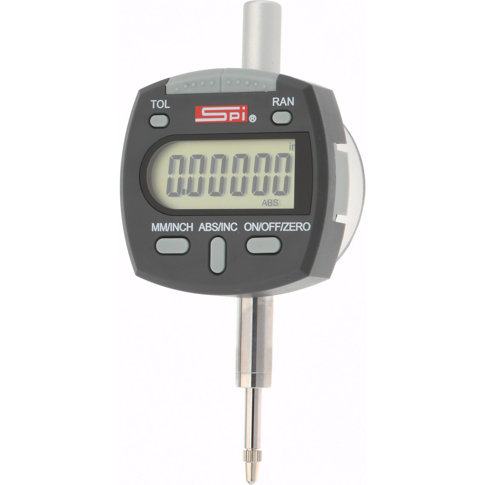 SPI Electronic Drop Indicator 0.00 mm Min, 1/2" Max, 0.000160" Accuracy, Center Lug Flat Back