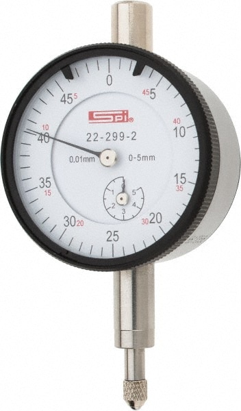 SPI CMS160714021 5mm Range, 0-50 Dial Reading, 0.01mm Graduation Dial Drop Indicator Image