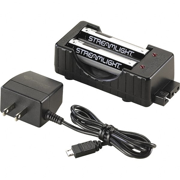 Battery Chargers; Battery Size Compatibility: 3.7V; Battery Chemistry Compatibility: Lithium-Ion; Charging Time (Hours): 3.50; Charging Time (Minutes): 210; Maximum Number of Batteries: 2; Voltage: 3.70; Includes: 120V AC Adapter; USB Cord; (2) 18650 USB