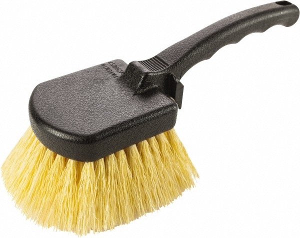Scouring Brush: 8" Brush Length, Polypropylene Bristles - 10" OAL, Plastic Handle, Black Bristle