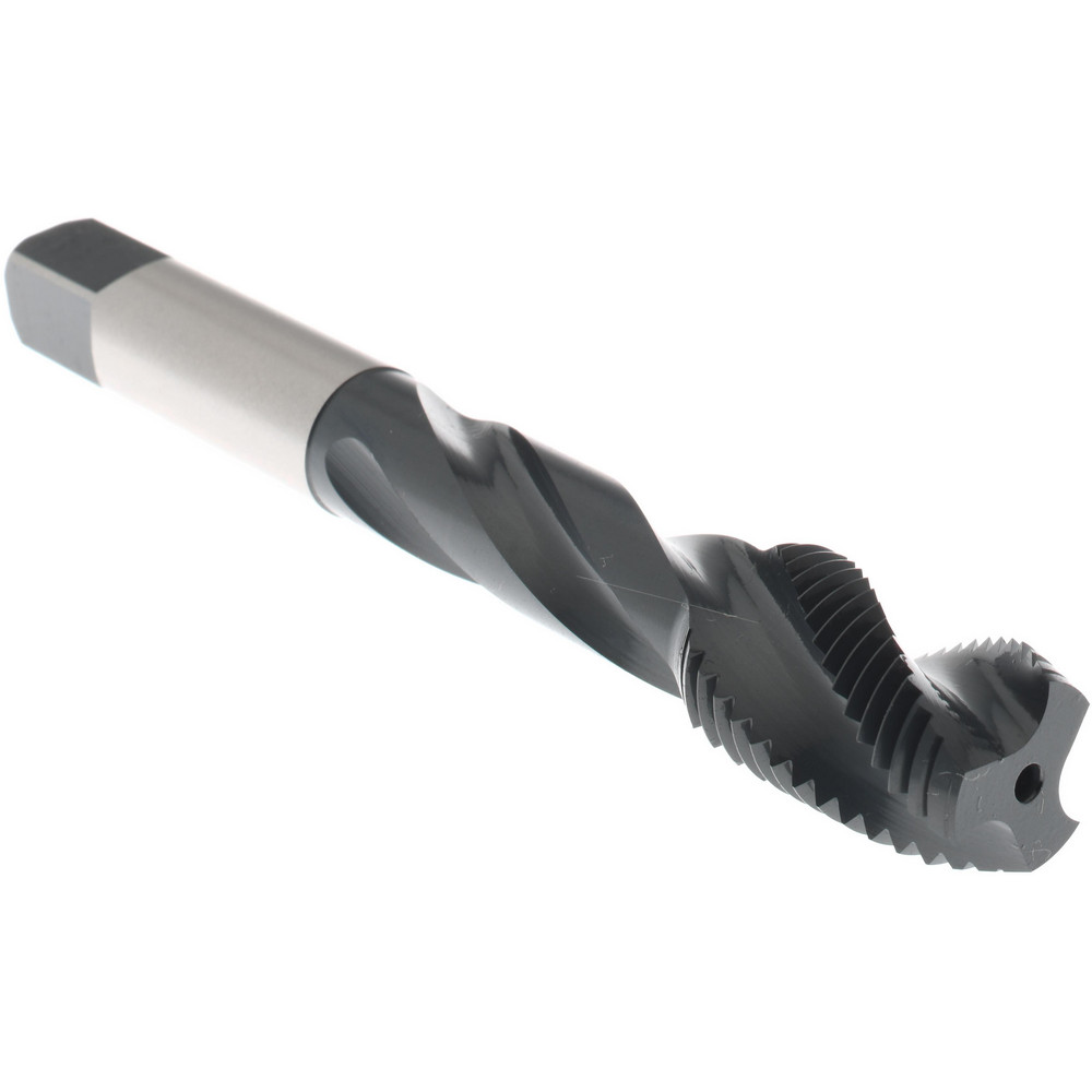 Spiral Flute Tap: M12x1.25, 3 Flutes, Modified Bottoming, 6H Class of Fit, Vanadium High Speed Steel, Oxide Coated