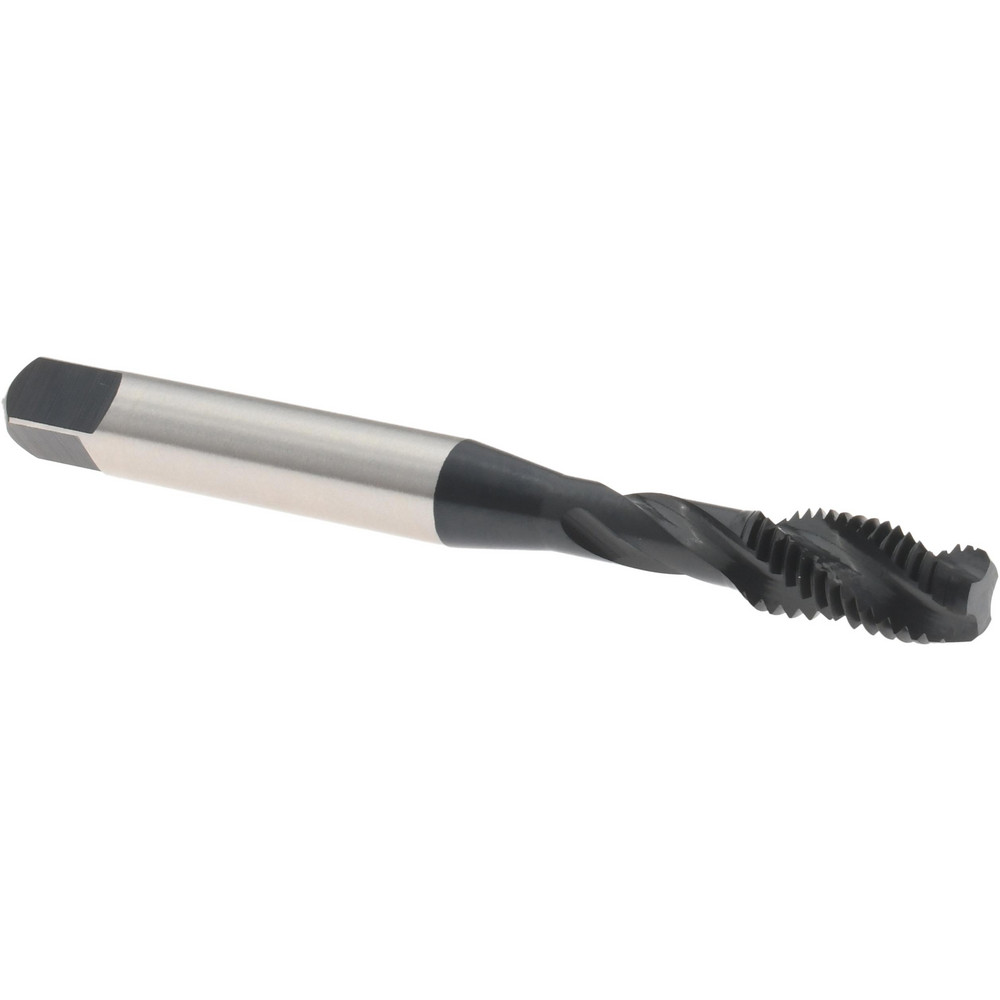 Spiral Flute Tap: 1/4-28, 3 Flutes, Bottoming, Vanadium High Speed Steel, Oxide Coated