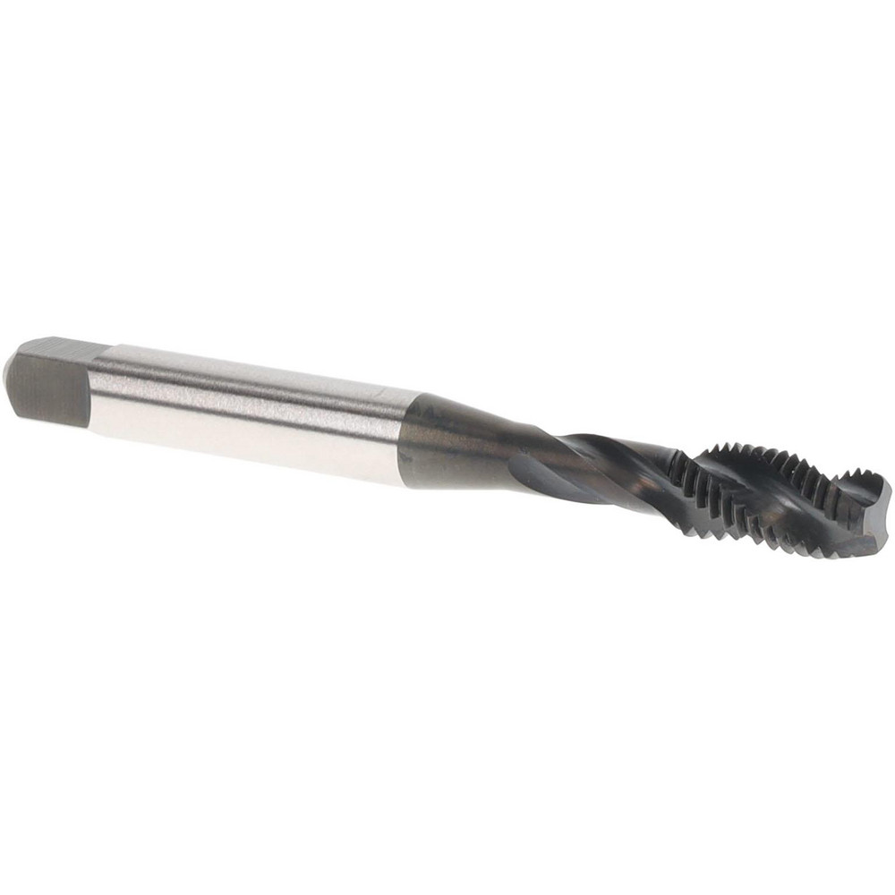 Spiral Flute Tap: 1/4-28, 3 Flutes, Bottoming, Vanadium High Speed Steel, Oxide Coated