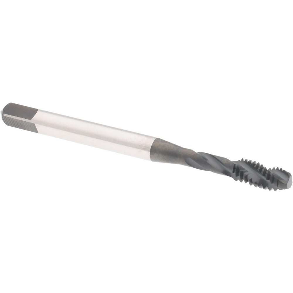 Spiral Flute Tap: #8-32, 3 Flute, Bottoming, Vanadium High Speed Steel, Oxide Finish