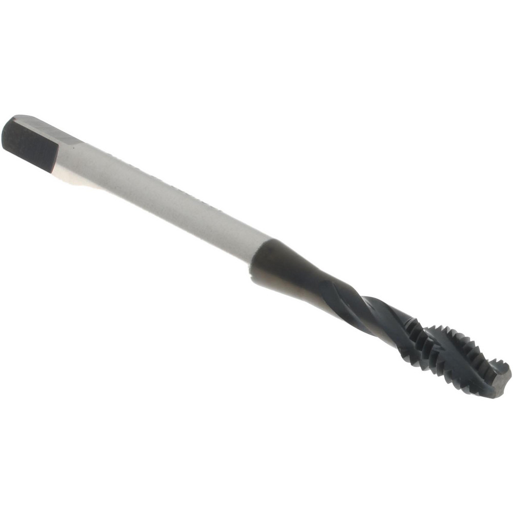 Spiral Flute Tap: #8-32, 3 Flute, Bottoming, 2B Class of Fit, Vanadium High Speed Steel, Oxide Finish