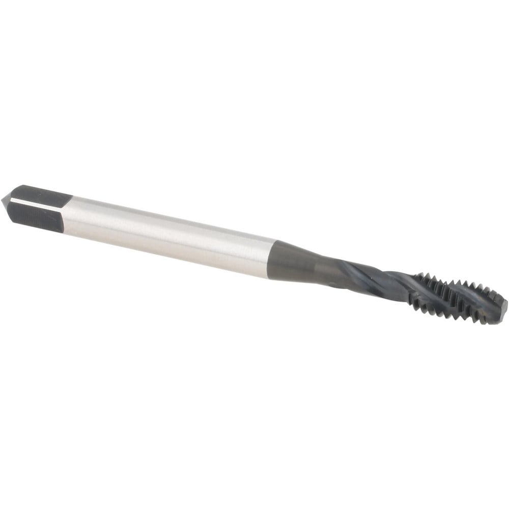 Spiral Flute Tap: #8-32, 3 Flutes, Bottoming, 2/3B Class of Fit, Vanadium High Speed Steel, Oxide Coated