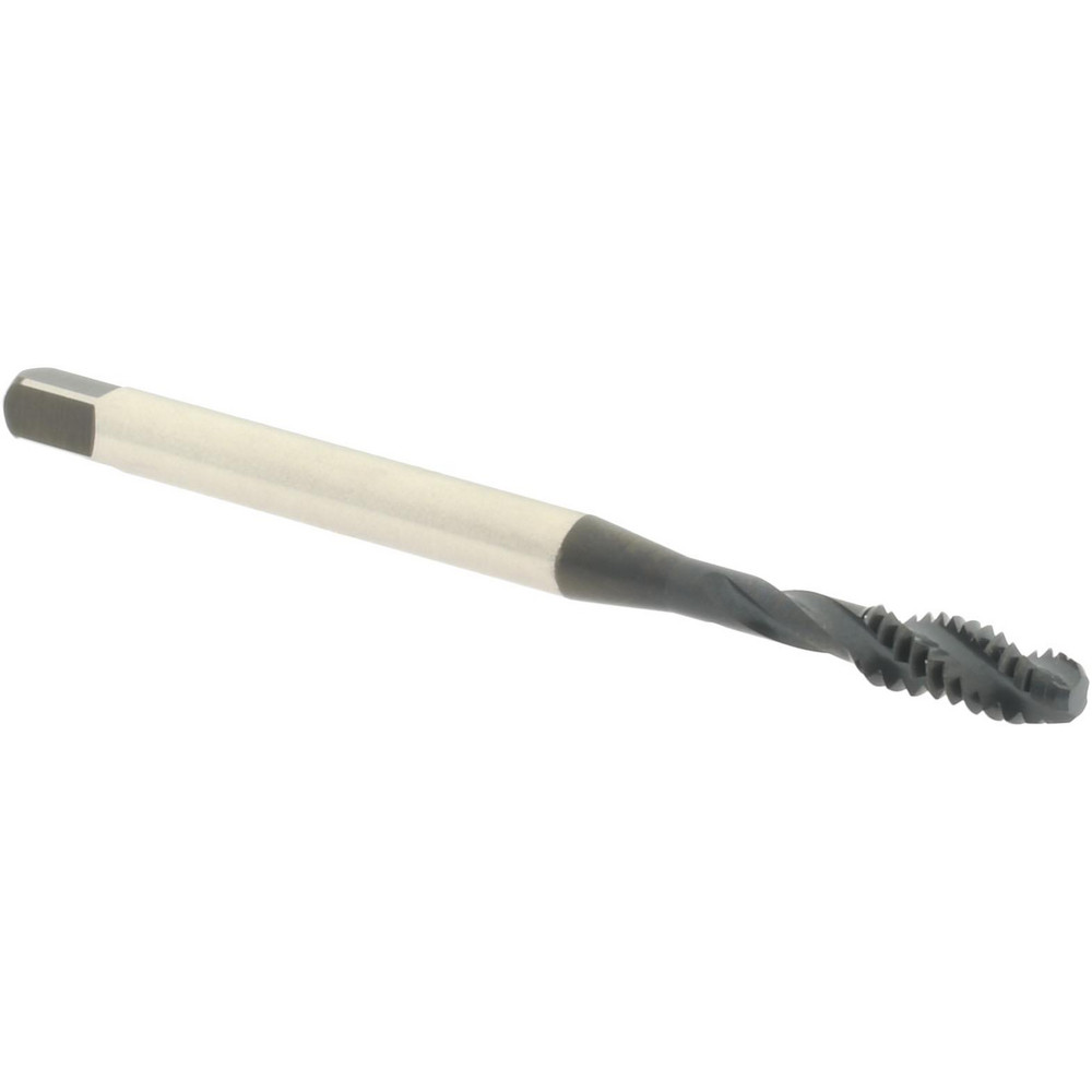 Spiral Flute Tap: #6-32, 3 Flute, Bottoming, Vanadium High Speed Steel, Oxide Finish