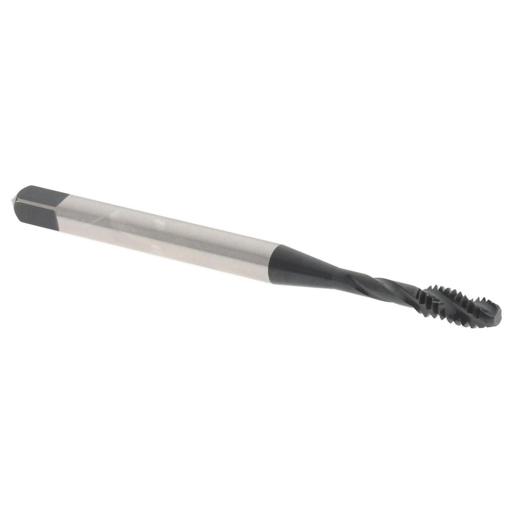 Spiral Flute Tap: #4-40, 3 Flutes, Bottoming, Vanadium High Speed Steel, Oxide Coated