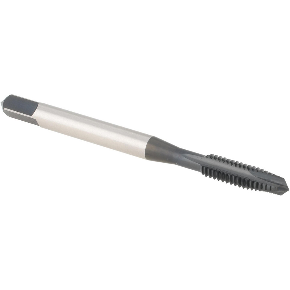 Spiral Point Tap: #8-32, 3 Flutes, Plug, 2B, Vanadium High Speed Steel, Oxide Finish
