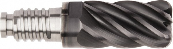 Corner Radius End Mill Head: 1" Dia, 6 Flutes