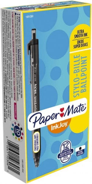 Paper Mate FlexGrip Elite Retractable Ballpoint Pens Medium Point 1.0 mm  Black Barrel Black Ink Pack Of 12 Pens - Office Depot