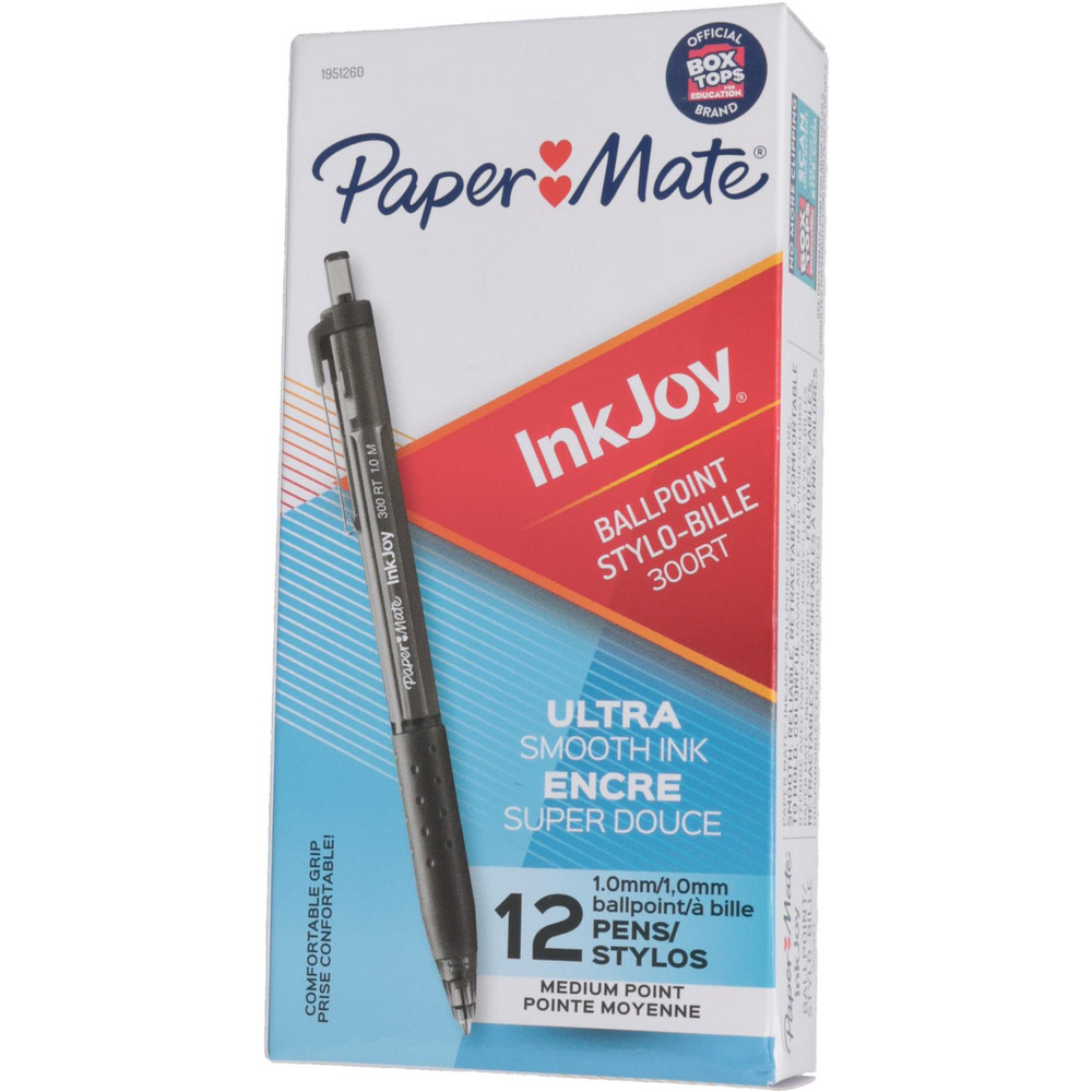 Retractable Ball Point Pen: 1 mm Tip, Black Ink