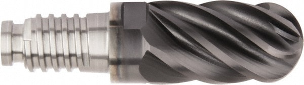 3/4" Mill Diam, 1-1/8" LOC, Solid Carbide Ball End Mill Head