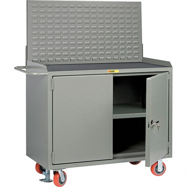 Little Giant® - Mobile Bench Cabinet with Louvered Panel Mobile Work ...