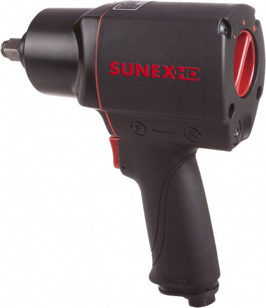 Sunex Tools Air Impact Wrench: 1/2" Drive, 7,000 RPM, 750 ft/lb - 1/4" Inlet, 4.7 CFM, 90 psi, Pistol Grip | Part #SX4345