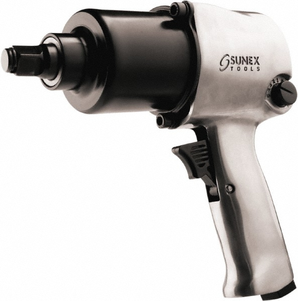Sunex Tools Air Impact Wrench: 1/2" Drive, 8,000 RPM, 500 ft/lb - 1/4" Inlet, 5.5 CFM, 90 psi, Pistol Grip | Part #SX231P