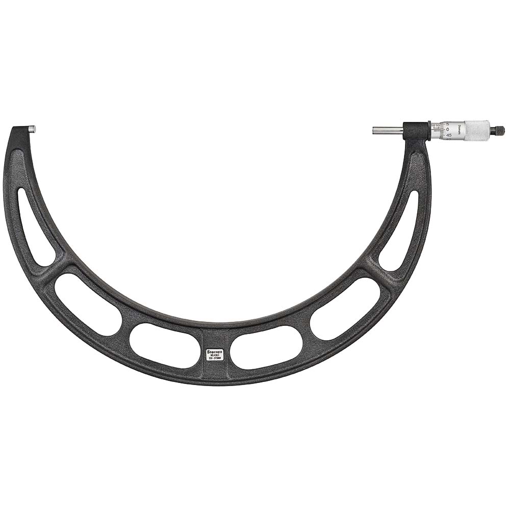 Starrett Mechanical Outside Micrometers; Minimum Measurement (mm): 350.00 ; Maximum Measurement (mm): 375.00 ; Graduation (mm): 0.01 ; Features:
