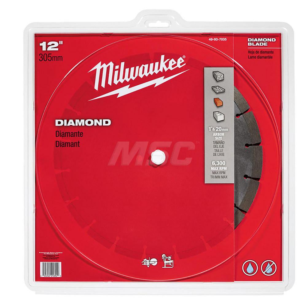 Milwaukee Tool 49-93-7035 Wet & Dry Cut Saw Blade: 12" Dia, 1" Arbor Hole Image