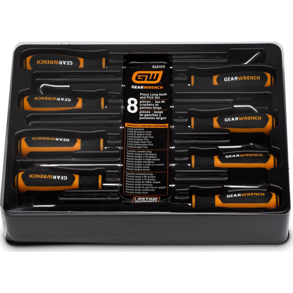 GEARWRENCH 8-Piece Long Hook & Pick Set - Professional Automotive Tool Kit