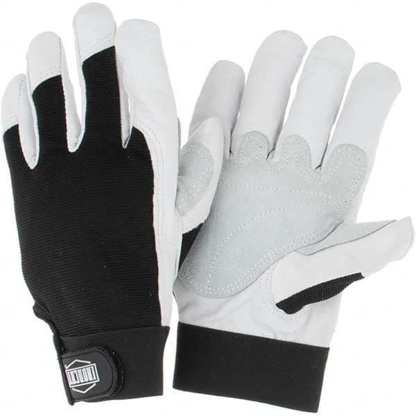 Welding Gloves: Size Medium, Uncoated, Goatskin Leather, Carpentry, Landscaping Application